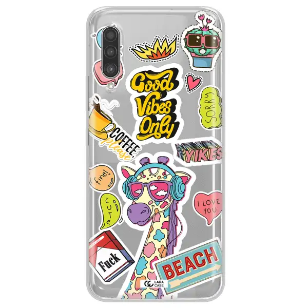 Giraffe Sticker Samsung A90 Clear TPU Case