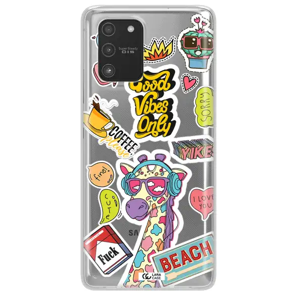 Giraffe Sticker Samsung A91 Clear TPU Case