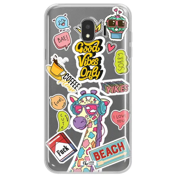 Giraffe Sticker Samsung J4 Clear TPU Case