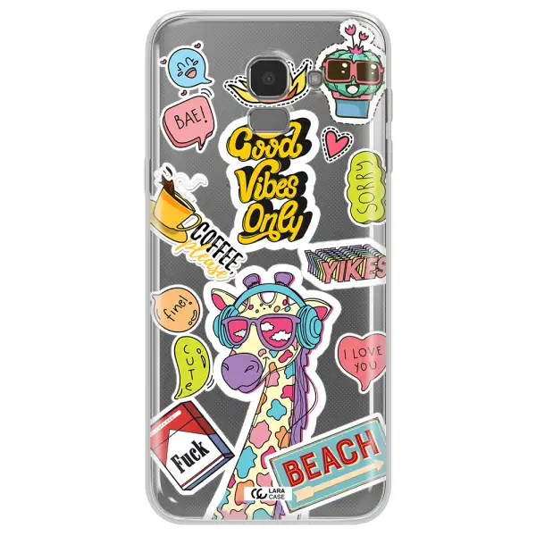 Giraffe Sticker Samsung J6 Clear TPU Case