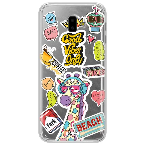 Giraffe Sticker Samsung J6 Plus Clear TPU Case