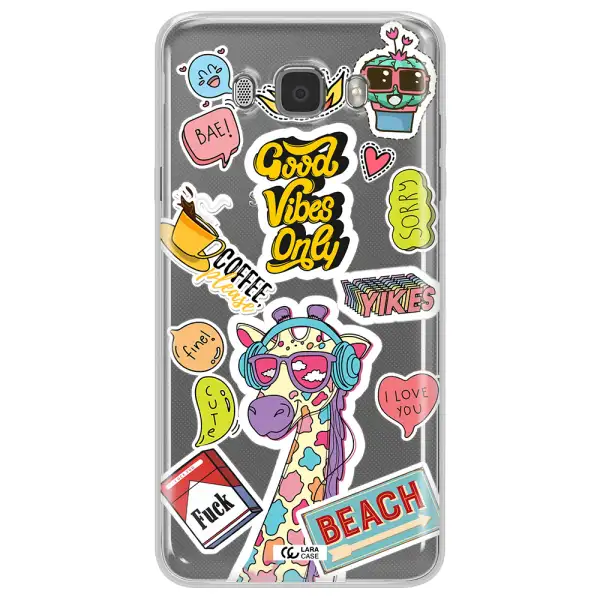 Giraffe Sticker Samsung J7 2016 Clear TPU Case