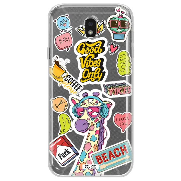 Giraffe Sticker Samsung J7 Pro Clear TPU Case