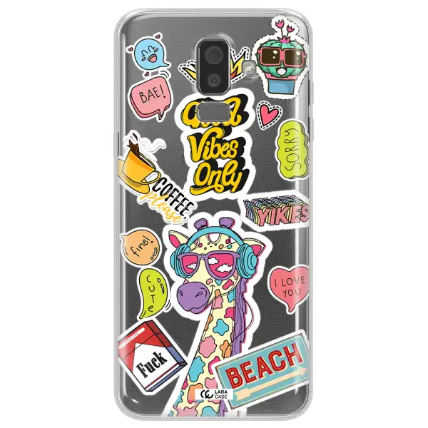 Giraffe Sticker Samsung J8 Clear TPU Case