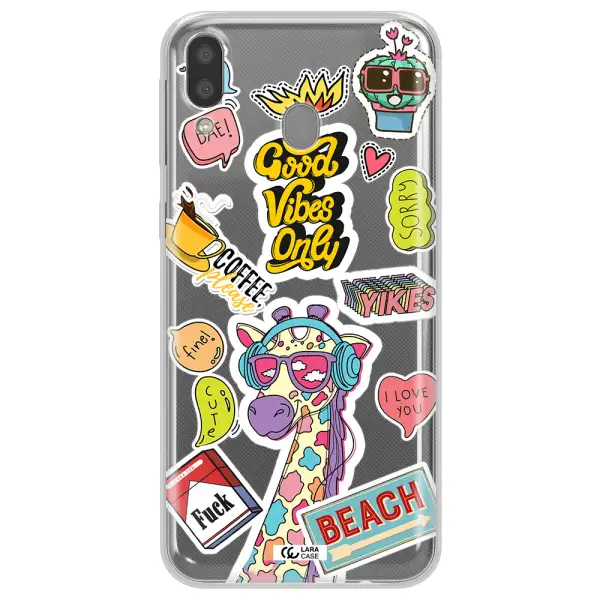 Giraffe Sticker Samsung M20 Clear TPU Case