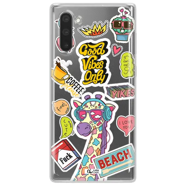 Giraffe Sticker Samsung Note 10 Clear TPU Case