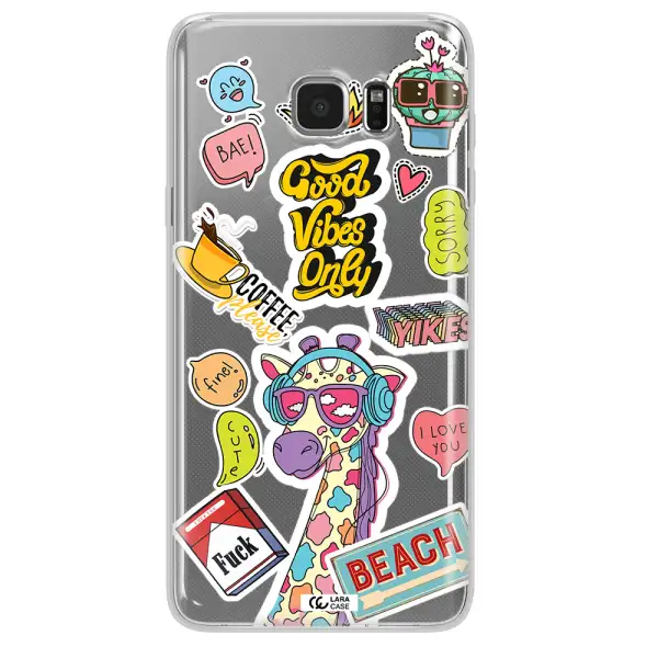 Giraffe Sticker Samsung Note 5 Clear TPU Case