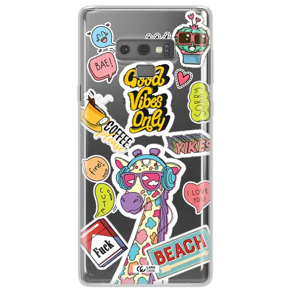 Giraffe Sticker Samsung Note 9 Clear TPU Case
