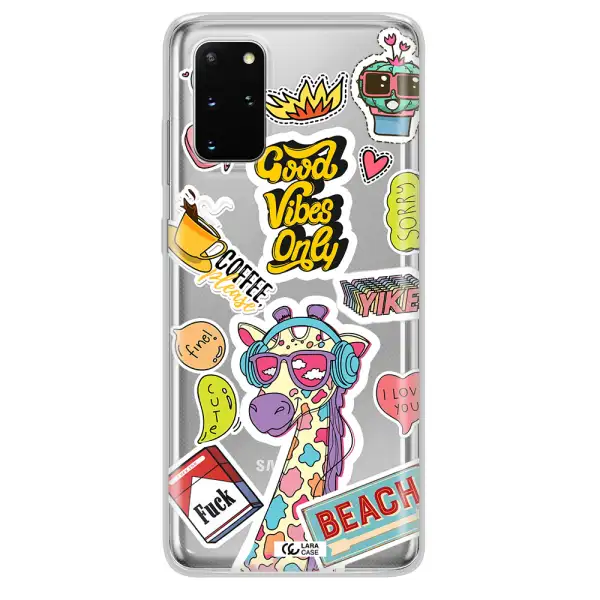 Giraffe Sticker Samsung S 20 Plus Clear TPU Case