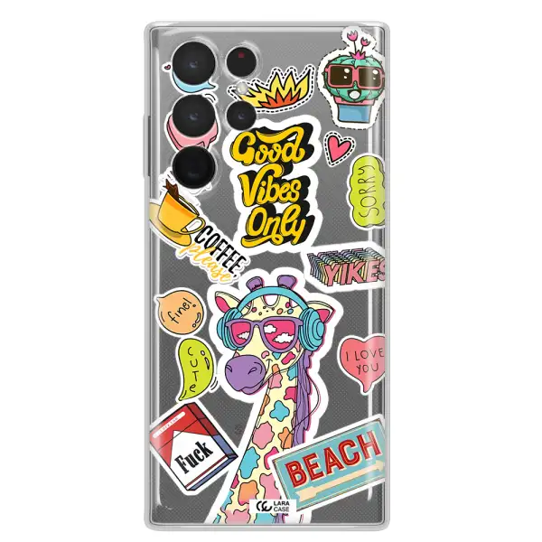 Giraffe Sticker Samsung S 22 Ultra Clear TPU Case