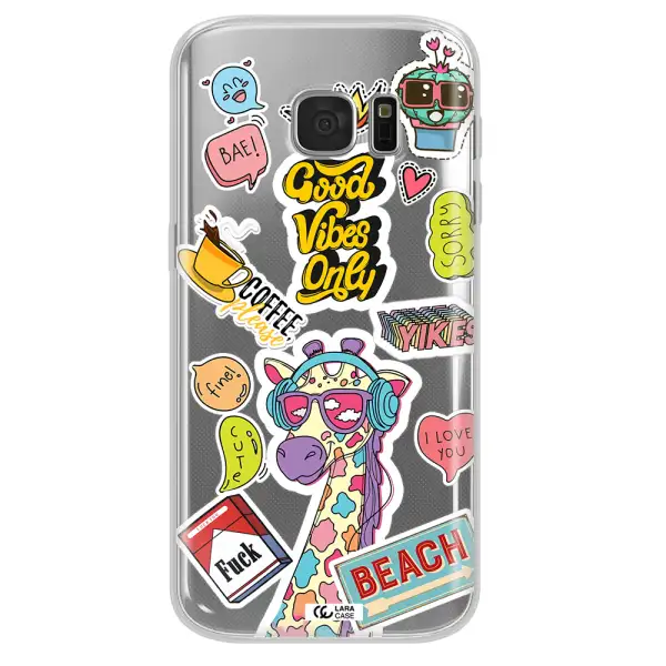 Giraffe Sticker Samsung S 7 Clear TPU Case