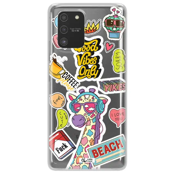 Giraffe Sticker Samsung S10 Lite Clear TPU Case