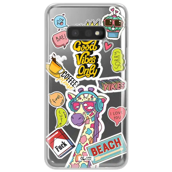 Giraffe Sticker Samsung S10e Clear TPU Case