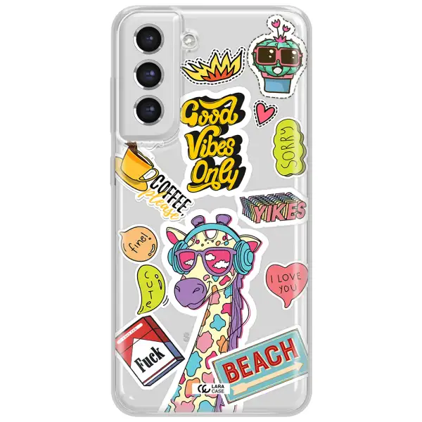 Giraffe Sticker Samsung S21 Fe Clear Tpu Case