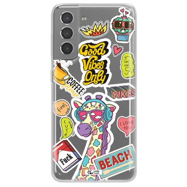 Giraffe Sticker Samsung S21 Plus Clear TPU Case