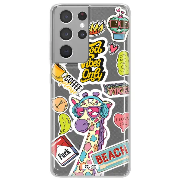 Giraffe Sticker Samsung S21 Ultra Clear TPU Case