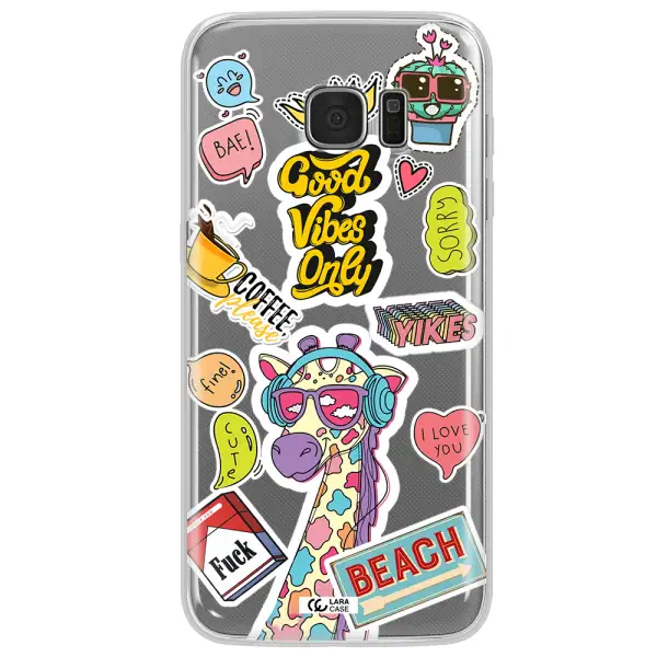 Giraffe Sticker Samsung S7 Edge Clear TPU Case