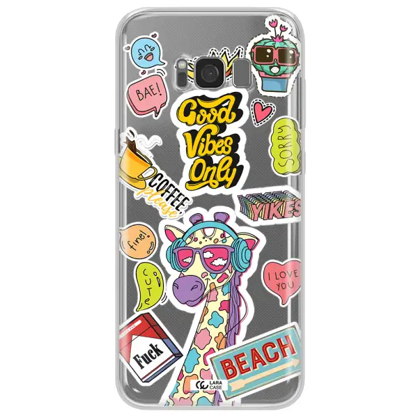 Giraffe Sticker Samsung S8 Plus Clear TPU Case