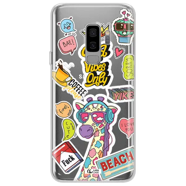 Giraffe Sticker Samsung S9 Plus Clear TPU Case