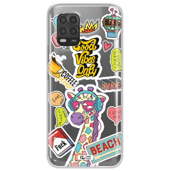 Giraffe Sticker Xiaomi Mi 10 Lite Clear TPU Case