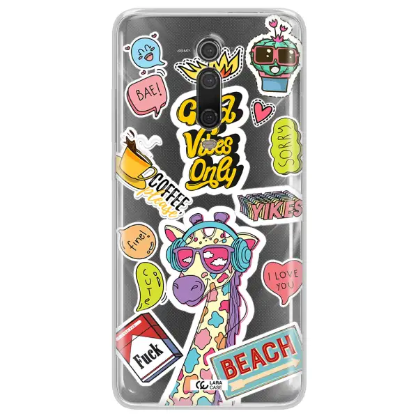 Giraffe Sticker Xiaomi Mi 9T Clear TPU Case