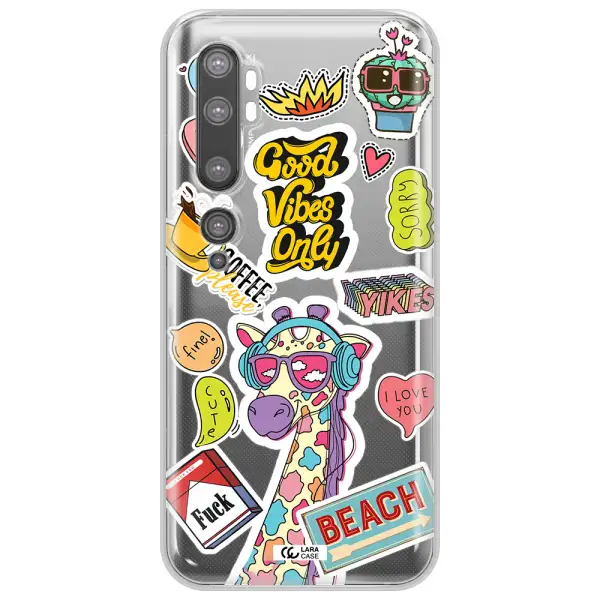 Giraffe Sticker Xiaomi Mi Note 10 Clear TPU Case