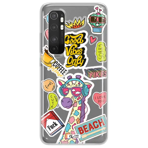 Giraffe Sticker Xiaomi Mi Note 10 Lite Clear TPU Case