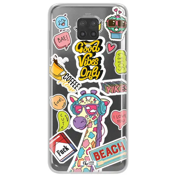 Giraffe Sticker Xiaomi Note 9 Pro Clear TPU Case