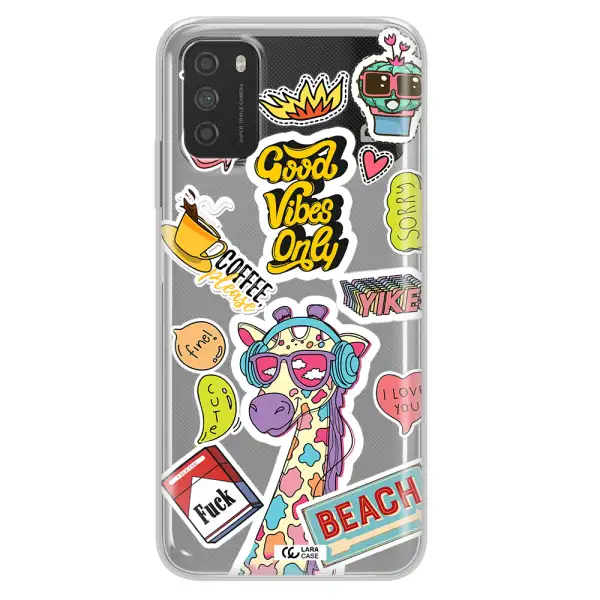 Giraffe Sticker Xiaomi Poco M3 Clear TPU Case