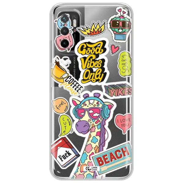 Giraffe Sticker Xiaomi Poco M4 Pro 5G Clear Tpu Case
