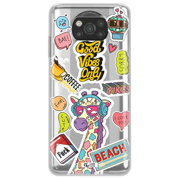 Giraffe Sticker Xiaomi Poco X3 Clear TPU Case