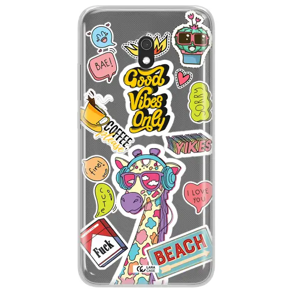 Giraffe Sticker Xiaomi Redmi 8A Clear TPU Case