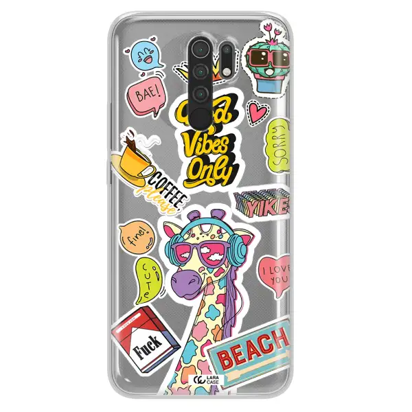 Giraffe Sticker Xiaomi Redmi 9 Clear TPU Case