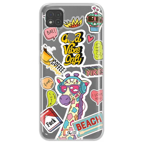 Giraffe Sticker Xiaomi Redmi 9C Clear TPU Case