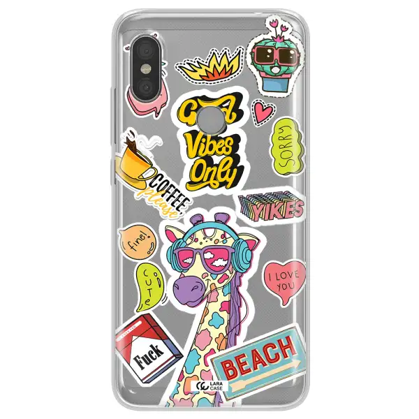 Giraffe Sticker Xiaomi Redmi Note 6 Pro Clear TPU Case