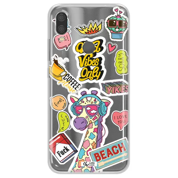 Giraffe Sticker Xiaomi Redmi Note 7 Clear TPU Case