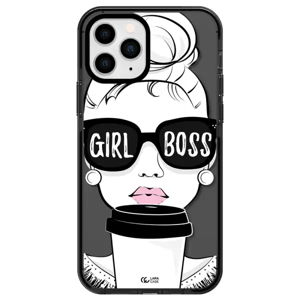 Girl Boss Apple iPhone 11 pro max impact Smoke Black Case