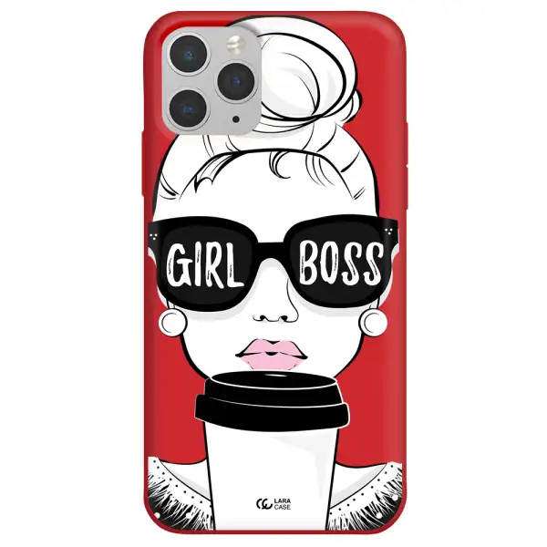 Girl Boss Apple iPhone 11 pro max Silicone Imperial Red Case