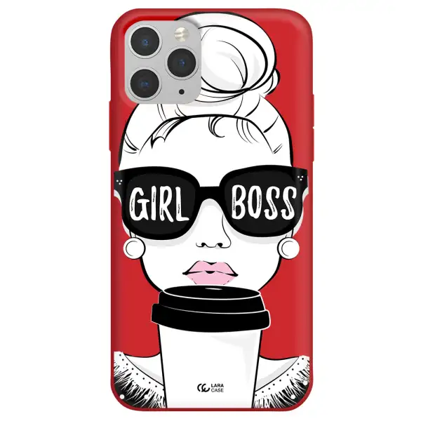 Girl Boss Apple iPhone 11 pro Silicone Imperial Red Case