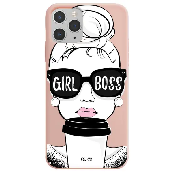 Girl Boss Apple iPhone 11 pro Silicone pastel pink Case
