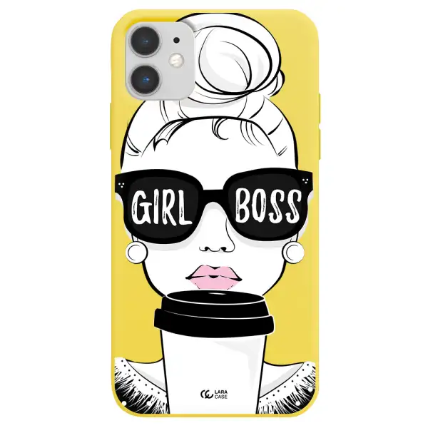 Girl Boss Apple iPhone 11 Silicone canary yellow Case