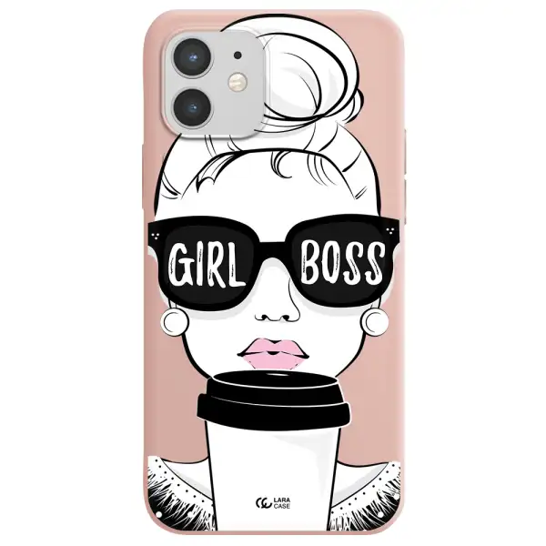 Girl Boss Apple iPhone 12 mini Silicone pastel pink Case