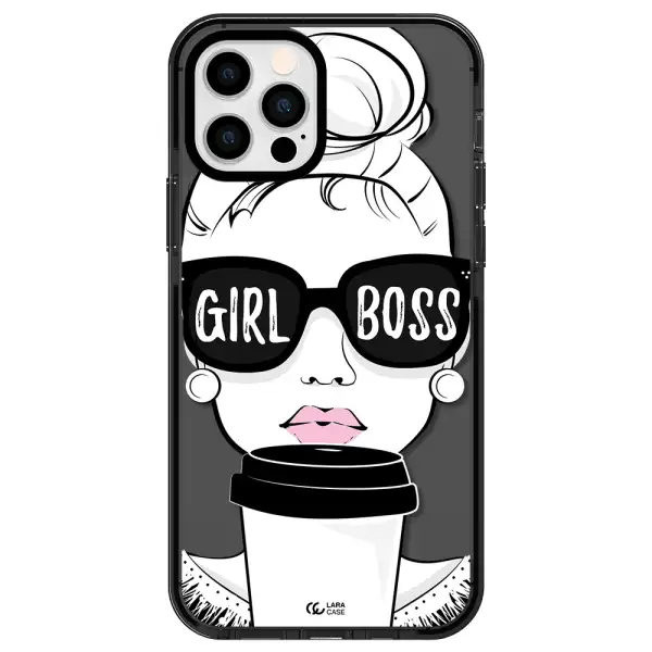 Girl Boss Apple iPhone 12 pro impact Smoke Black Case