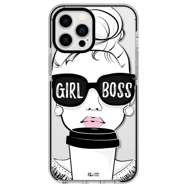 Girl Boss Apple iPhone 12 pro max impact black border Case