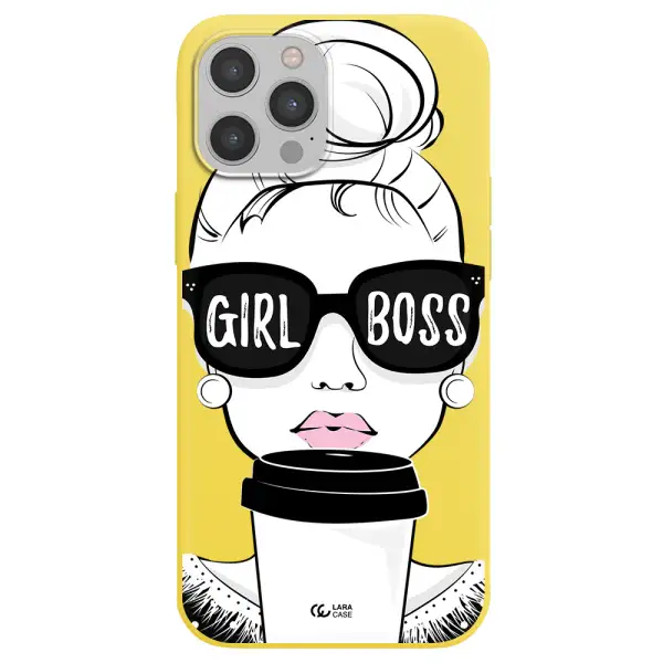 Girl Boss Apple iPhone 12 pro max Silicone canary yellow Case