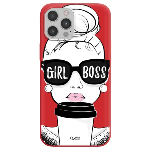 Girl Boss Apple iPhone 12 pro max Silicone Imperial Red Case