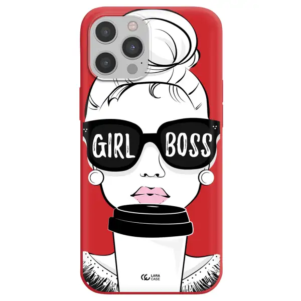 Girl Boss Apple iPhone 12 pro Silicone Imperial Red Case