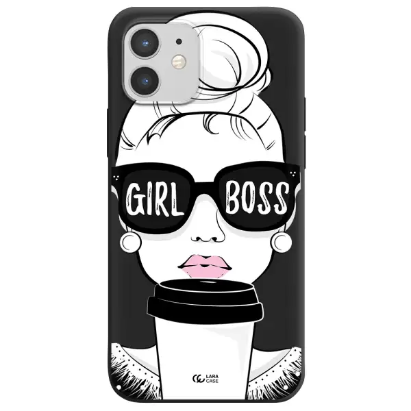 Girl Boss Apple iPhone 12 Silicone black Case