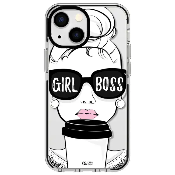 Girl Boss Apple iPhone 13 mini impact black border Case