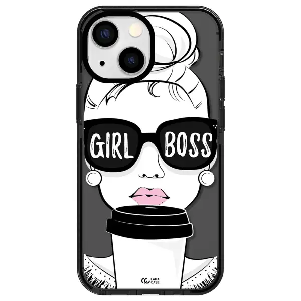Girl Boss Apple iPhone 13 mini impact Smoke Black Case